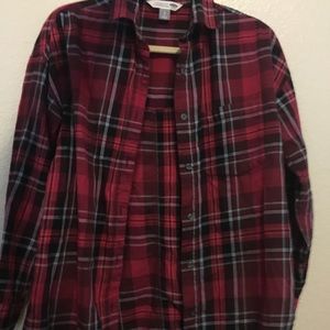 Women’s boyfriend fit striped flannel